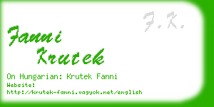 fanni krutek business card